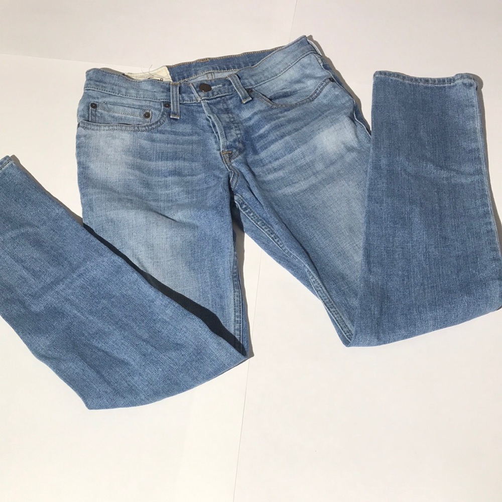 Hollister mens denim jeans sz w28 x l30 skinny button fly A&F